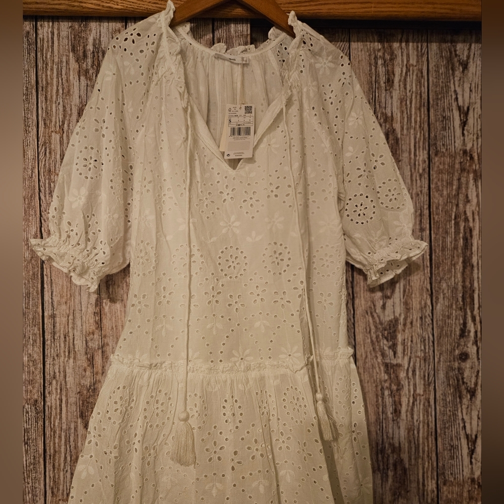 Mango eyelet dress NWT
